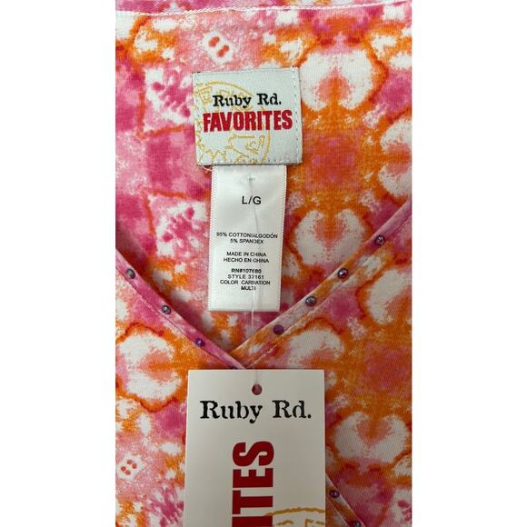 Ruby‎ Rd. Printed Womans Shirt. Size Large - Picture 3 of 5